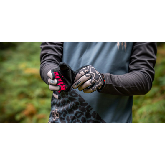 Muc-Off Riders Gloves Grey/Stone LEOPARD